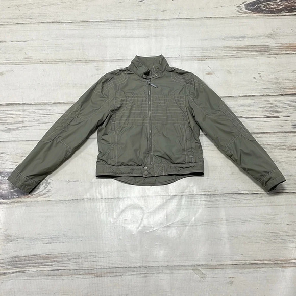 Spiewak Jacket Womens Medium Green with Pink Stitching Full Zip Lightweight - Picture 14 of 17